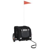 Ремарке за колело за любимци черно Оксфорд плат и желязо