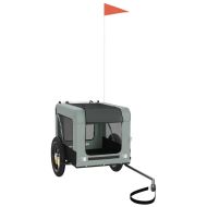 Ремарке за колело за любимци сив и черен Оксфорд плат и желязо