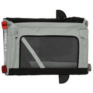 Ремарке за колело за любимци сив и черен Оксфорд плат и желязо