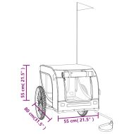Ремарке за колело за любимци зелено черно Оксфорд плат и желязо