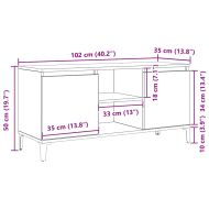 ТВ шкаф Черния дъб 102 x 35 x 50 см Инженерно дърво