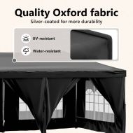 Сгъваема парти шатра със странични стени, черна, 3x6 м