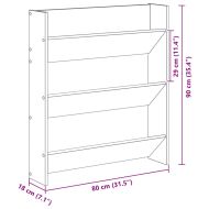 Шкаф за обувки Черния дъб 80 x 18 x 90 см Инженерно дърво
