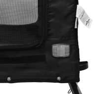 Ремарке за колело за любимци черно Оксфорд плат и желязо