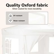 Сгъваема парти палатка със странични стени, бяла, 3x3 м