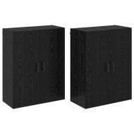 Стенно шкафче 2 pcs Черния дъб 69,5 x 34 x 90 см