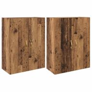 Стенно шкафче 2 pcs Старо дърво 69,5 x 34 x 90 см
