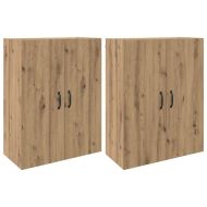 Стенно шкафче 2 pcs Дъб 69,5 x 34 x 90 см Инженерно дърво