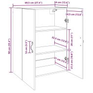 Стенно шкафче 2 pcs Старо дърво 69,5 x 34 x 90 см