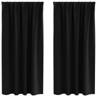 Завеси за затъмняване с пръстени 2 pcs Черно 175 x 140 см