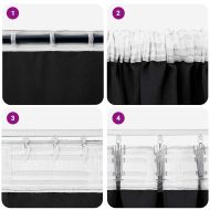 Завеси за затъмняване с пръстени 2 pcs Черно 175 x 140 см