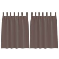 Завеси за затъмняване с пръстени 2 pcs Тъмен кафяв 140 x 140 cm