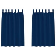 Завеси за затъмняване с пръстени 2 pcs Тъмен син 175 x 140 см