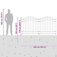 Градска ограда Бяло 240 х 165 см Прахово покритие стомана