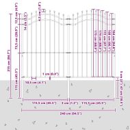 Градска ограда Бяло 240 x 215 cm Прахово покритие стомана