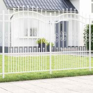 Градска ограда Бяло 240 x 202,5 см Прахово покритие стомана