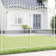 Градска ограда Бяло 240 x 228 см Прахово покритие стомана