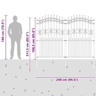 Градска ограда Бяло 240 x 228 см Прахово покритие стомана
