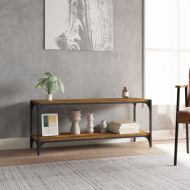 ТB шкаф, опушен дъб, 100x33x41 см, инженерно дърво и стомана