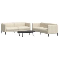 Комплект дивани 2 части кремав текстил