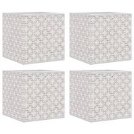 Сгъваеми кутии за съхранение 4 бр кремави 32x32x32 см текстил