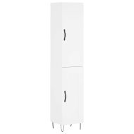 Висок шкаф, бял, 34,5x34x180 см, инженерно дърво