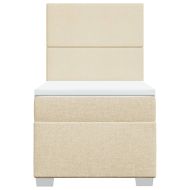 Боксспринг легло с матрак, кремаво, 100x200 см, плат