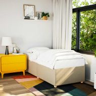 Рамка за легло без матрак, кремави, 90x200 см, плат