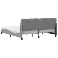 Легло с матрак, светлосиво, 180x200 см, плат