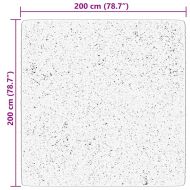 Килим HUARTE с къс косъм, мек и миещ се, черен, 200x200 см