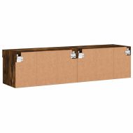 ТВ шкафове с LED осветление, 2 бр, опушен дъб, 60x30x30 см