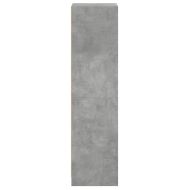 Висок шкаф със стъклени врати, бетонно сив, 35x37x142 см