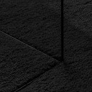 Килим HUARTE с къс косъм, мек и миещ се, черен, 240x240 см