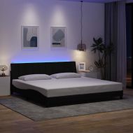 Рамка за легло без матрак Hanko, черна, 200x200 см, плат