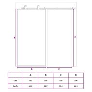 Плъзгаща врата, ESG стъкло и алуминий, 102x205 см, черна
