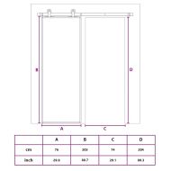 Плъзгаща врата, ESG стъкло и алуминий, 76x205 см, черна
