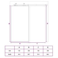 Плъзгаща врата, ESG стъкло и алуминий, 102x205 см, черна