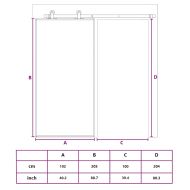 Плъзгаща врата, ESG стъкло и алуминий, 102x205 см, черна