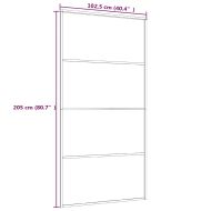Плъзгаща се врата, ESG стъкло и алуминий, 102,5x205 см, черна