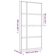Плъзгаща се врата 102,5x205 см матирано ESG стъкло и алуминий