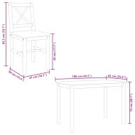 Трапезен комплект, 5 части, кафяво и бяло