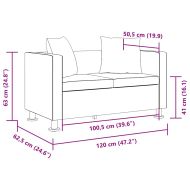 2-местен диван, изкуствена кожа, черен