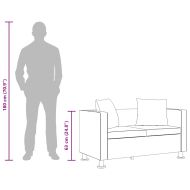 2-местен диван, изкуствена кожа, черен