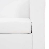 2-местен диван, изкуствена кожа, бял