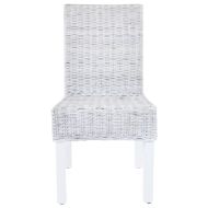 Трапезни столове, 2 бр, светлокафяви, кубу ратан и манго дърво