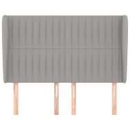 Горна табла за легло с уши, светлосива, 147x23x118/128 см, плат