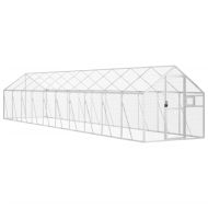 Волиера, сребриста, 1,79x10x1,85 м, алуминий