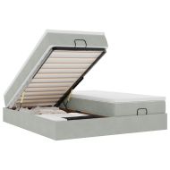 Османска легло с матраци, светлосиво, 200x200 см, кадифе