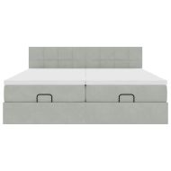 Османска легло с матраци, светлосиво, 200x200 см, кадифе