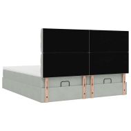 Османска легло с матраци и LED, светлосиво, 200x200 см, кадифе